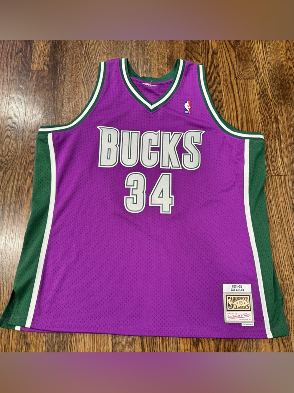 Mitchell & Ness Ray Allen Milwaukee Bucks HWC Swingman Jersey Purple See Measure